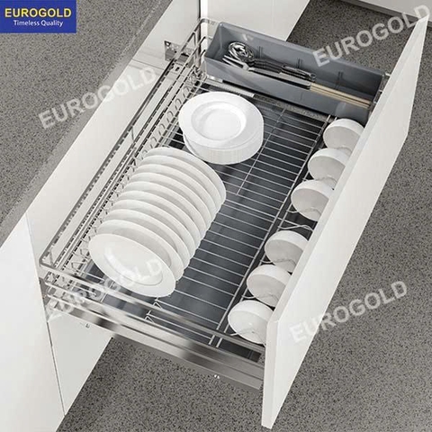 Giá Xoong Nồi,bát Đĩa INOX 304 Nan Dẹt EP90 (EPD7290VX) Eurogold