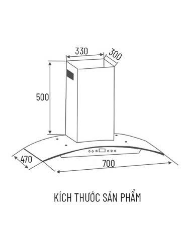 Máy hút mùi kính cong Canzy CZ KC3870B