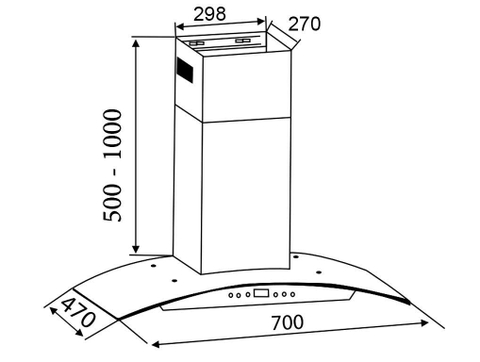 Máy hút mùi kính cong Canzy CZ NK270C