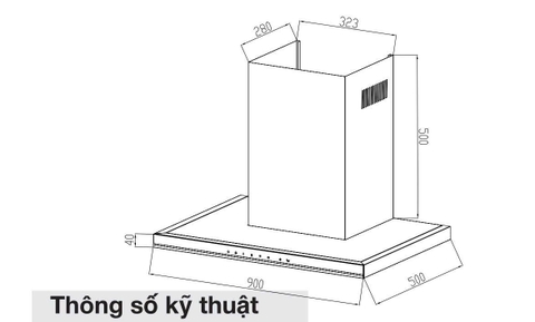 Máy hút mùi chữ T Canzy CZ TS900SS