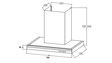 Máy hút mùi chữ T Canzy CZ HE70SS