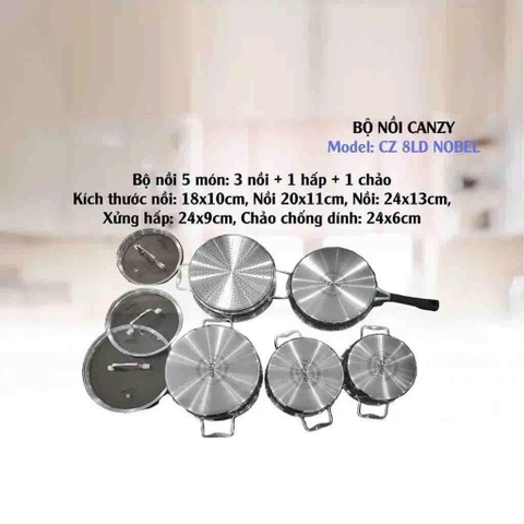 Bộ nồi 5 món Canzy CZ 8LD NOBEL