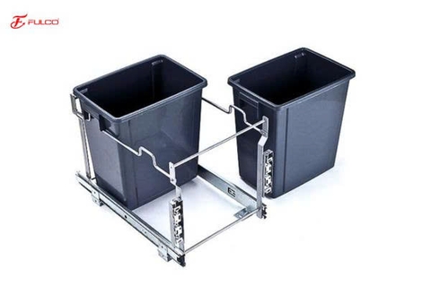 THÙNG RÁC ĐÔI GẮN CÁNH RAY GIẢM CHẤN FULCO FC202