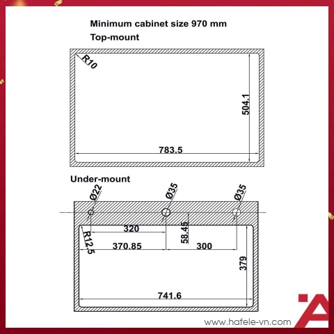 Chậu Rửa Chén Bát Inox WF R10 HS25-SSN1S-8052 Hafele 567.24.489