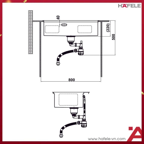 Chậu Rửa Chén Bát Inox WS R10 Hafele HS25-SSN1S-7650 567.24.485