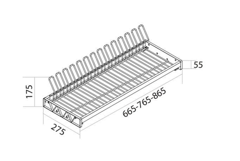 Giá bát đĩa cố định tủ trên nan Oval Canzy CZO-6006-700