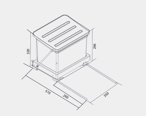 Thùng rác 1 hố * 16 lít Canzy CZA-1002-1x16L