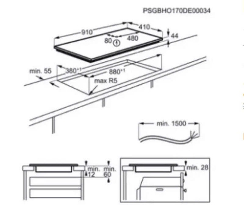 Bếp từ 3 vùng nấu lắp âm Electrolux EIT913