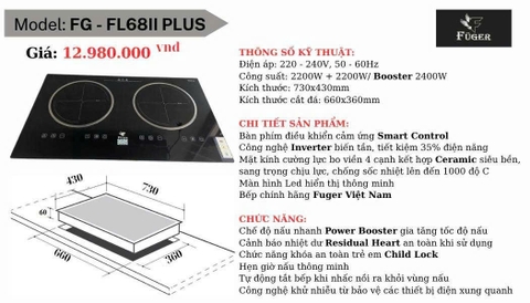 BẾP TỪ ĐÔI FUGER FG FL68II PLUS