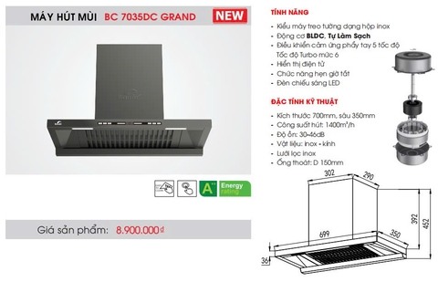 Máy hút mùi BC 7035DC Grand