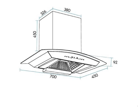 Máy hút mùi kính cong Canzy CZ 70C66