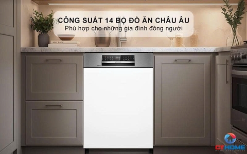 MÁY RỬA BÁT BÁN ÂM BOSCH SMI6ECS10E SERIES 6 SẤY TĂNG CƯỜNG Có Hé cửa
