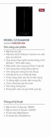 Bếp từ Domino Canzy CZ EU66HOB