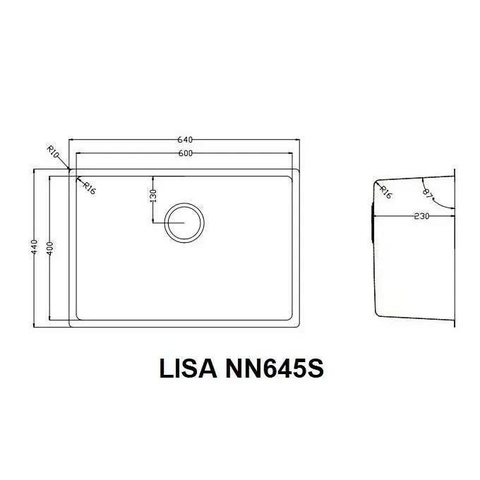 CHẬU RỬA BÁT 1 HỐ NOBINOX LISA NN645S