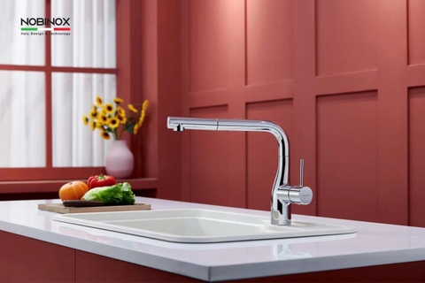 Vòi Rửa Bát Dây Rút NOBINOX JAPA NX996 - Tặng bộ nồi 4 món