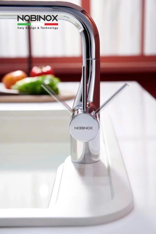 Vòi Rửa Bát Dây Rút NOBINOX JAPA NX996 - Tặng bộ nồi 4 món