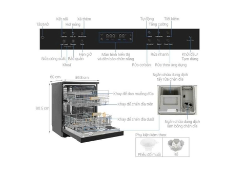 Máy rửa chén độc lập Comfee CDWEF1401HB-W-VN