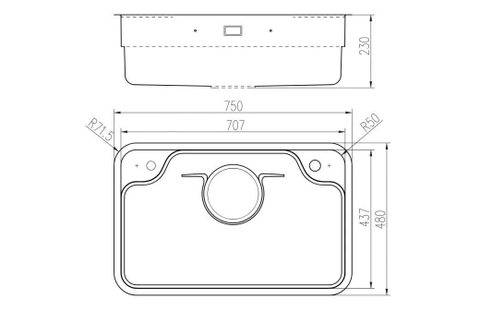 CHẬU RỬA BÁT 1 HỐ NOBINOX ARVO B275