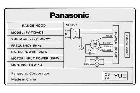 Máy hút mùi áp tường Panasonic FV-TX9ADSYUE