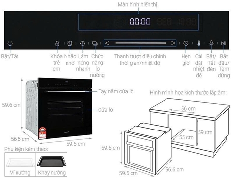 Lò nướng âm Panasonic HL-CX672BYUE 78 lít
