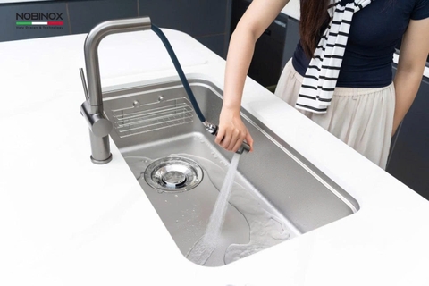 VÒI RỬA BÁT DÂY RÚT NOBINOX BIANCO NX603