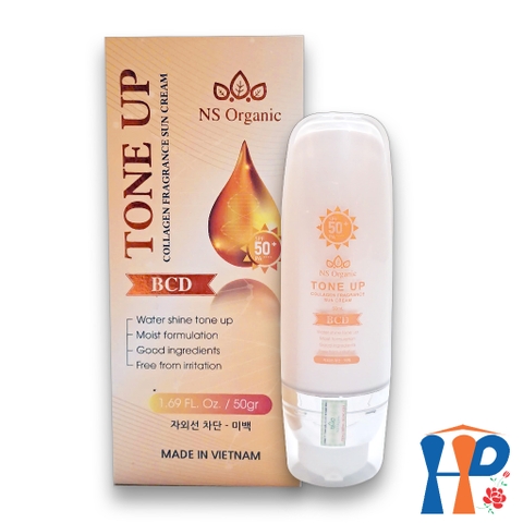 Kem lót chống nắng cao cấp NS Organic BCD Tone Up Collagen Fragrance Sun Cream SPF50+ PA++++ 50ml
