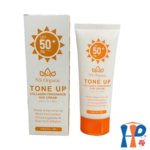 Kem chống nắng nâng tông da NS Organic Tone Up Collagen Fragrance Sun Cream SFP50+ PA++++ 100ml