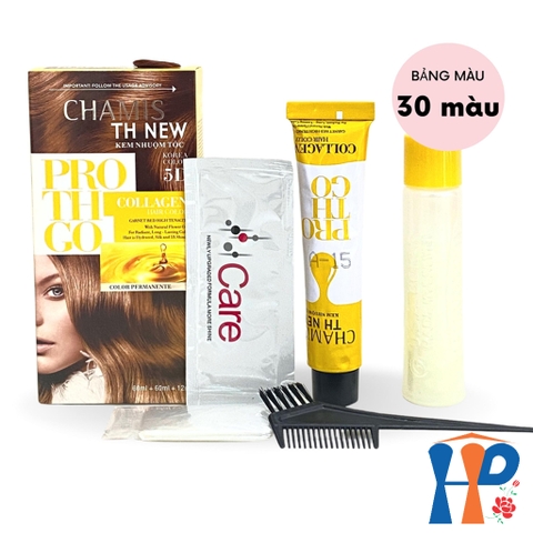 Kem nhuộm tóc phủ bạc 5D Chamis TH New Pro Collagen Hair Colour 60ml (30 màu thời trang)