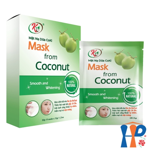 Mặt nạ dừa Coki Mask from Coconut Smooth and Whitening 35gr x 10M