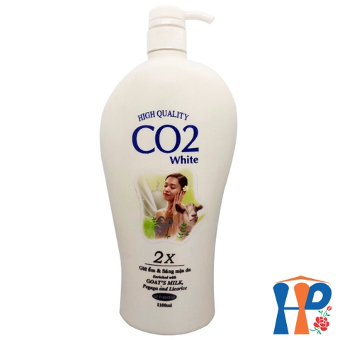 Sữa Tắm CO2 Hight Quality White 2X Enrich Goat Milk Shower Gel 1.100ml (Tinh chất sữa Dê)