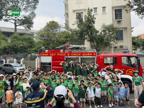 FOSCO International School coordinated with the District 3 Fire Prevention and Rescue Police Department to organize a fire drill for all staff, teachers and students