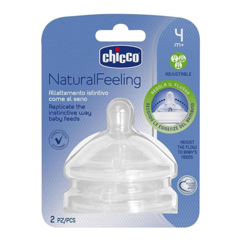 Núm Ty Natural Feeling Chicco Điều Chỉnh Dòng Chảy (4M+)