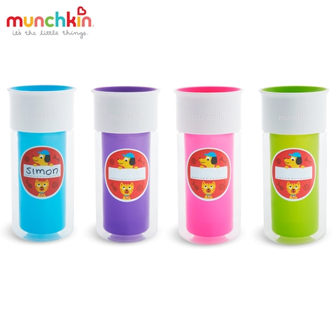 Cốc 360 Độ Chống Đổ Giữ Nhiệt Munchkin Kèm Sticker 266Ml (18M+)