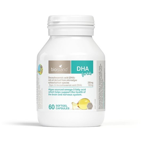 DHA Cho Bé DHA For Kids Bio Island Úc, 60 Viên 7m+ - 12y