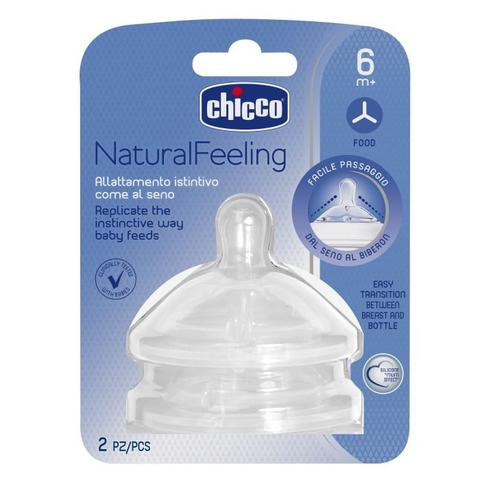 Núm Ty Chicco Natural Feeling Ăn Đặc (6M+)