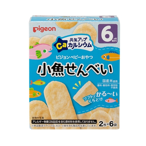 Bánh Gạo Pigeon BỔ SUNG CANXI Nhật, 12g (6M+) - vị Cá Bào