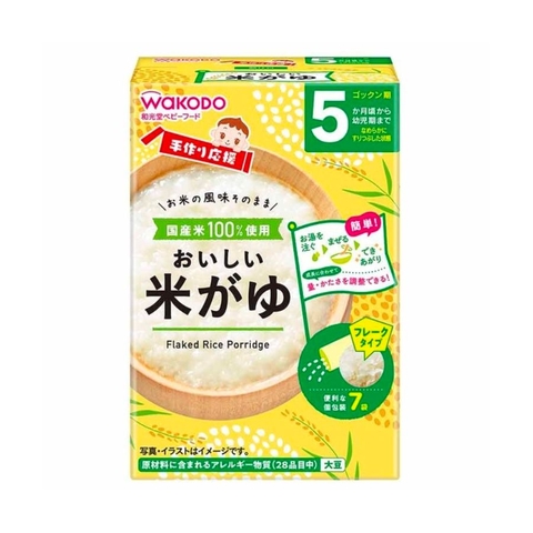 Bột Cháo Ăn Dặm Vị Gạo Wakodo Nhật, 7 Gói (5M+)