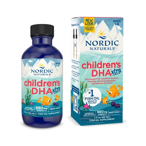 DHA Dạng Giọt Children's DHA Xtra Nordic Naturals Mỹ, 60ML (1-6Y)