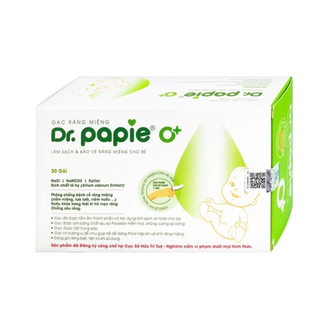 Gạc răng miệng Dr.Papie làm sạch và bảo vệ răng miệng cho bé (30 gói)