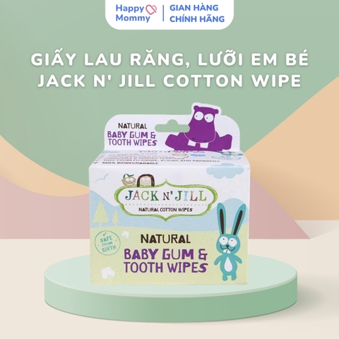 Giấy Lau Răng, Lưỡi Em Bé Jack N' Jill  Cotton Wipe, 25 Miếng