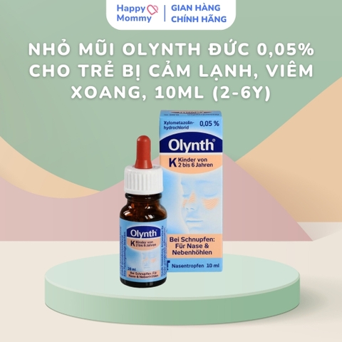 Nhỏ Mũi Olynth Đức 0,05% Trị Cảm Lạnh, Viêm Xoang Cho Trẻ, 10ml (2-6Y)