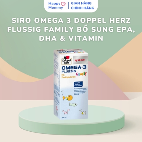 Siro OMEGA 3 Doppel Herz Flussig Family Bổ Sung EPA, DHA & Vitamin, 250ml  nội địa Đức(4Y+)