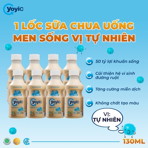 Sữa chua uống YOYIC, Lốc 8 chai x 130ml