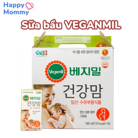 Sữa Hạt Cho Mẹ Bầu Vegemil Hàn Quốc, Túi 16 Hộp x 190ML