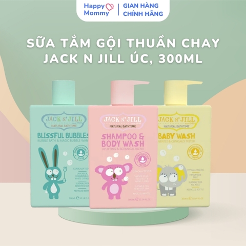 Sữa Tắm Gội Thuần Chay Jack N' Jill Úc Cho Trẻ Em, 300ml