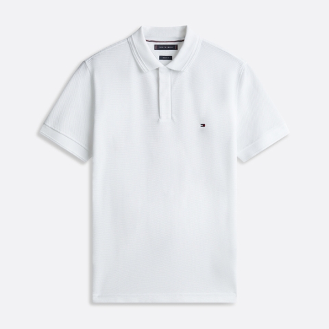 Áo Polo Tommy Hilfiger Bubble Stitch Reg / White
