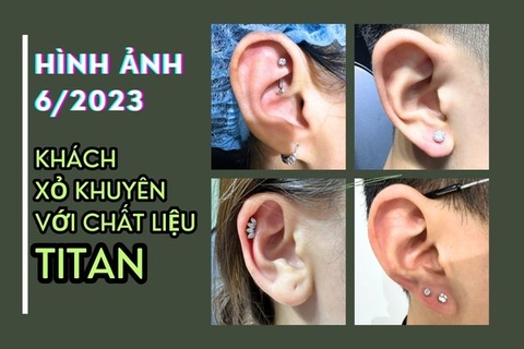 Ảnh khách xỏ khuyên với chất liệu titan siêu đẹp - 6/2023