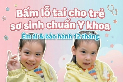 Bấm lỗ tai cho trẻ sơ sinh TinyBox - Bảo hành lên tới 12 tháng