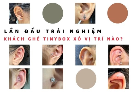 Lần đầu trải nghiệm, khách ghé TinyBox xỏ khuyên vị trí nào?