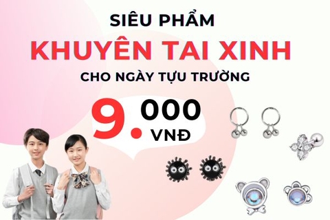 Chọn khuyên tai xinh cho ngày tựu trường giá chỉ từ 9k